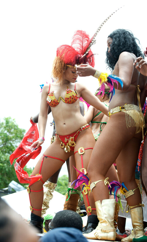 Rihanna returns to her hometown to take part in a Kadooment Day parade which was held in Barbados on August 1, 2011

Rihanna: Super Sexy for Kadooment Day Parade!

Rihanna wears a barely there bikini for a Kadooment Day parade held on Monday (August 1) in Barbados.

The 23-year-old singer arrived back in her hometown over the weekend after wrapping up the North American leg of her Loud tour.

FYI: Kadooment Day is the final day of the Crop Over traditional festival, which historically celebrated the end of the sugar cane harvest. Thousands of Barbadians join different bands with members dressed in elaborate costumes!