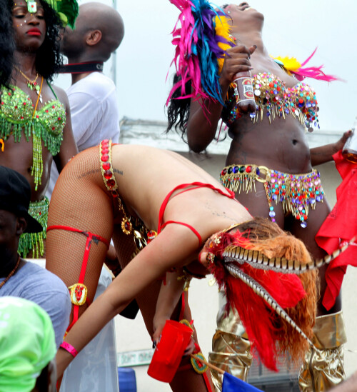 Rihanna returns to her hometown to take part in a Kadooment Day parade which was held in Barbados on August 1, 2011

Rihanna: Super Sexy for Kadooment Day Parade!

Rihanna wears a barely there bikini for a Kadooment Day parade held on Monday (August 1) in Barbados.

The 23-year-old singer arrived back in her hometown over the weekend after wrapping up the North American leg of her Loud tour.

FYI: Kadooment Day is the final day of the Crop Over traditional festival, which historically celebrated the end of the sugar cane harvest. Thousands of Barbadians join different bands with members dressed in elaborate costumes!