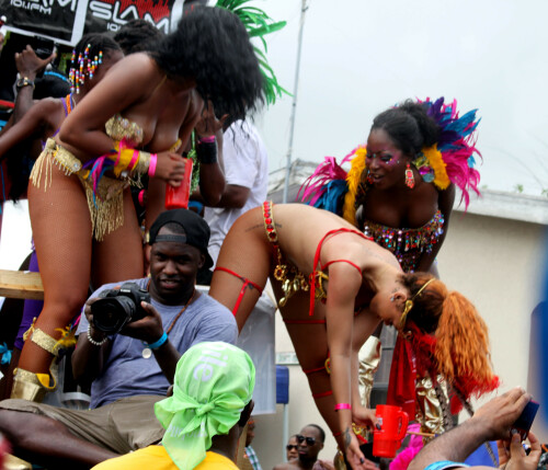 Rihanna returns to her hometown to take part in a Kadooment Day parade which was held in Barbados on August 1, 2011

Rihanna: Super Sexy for Kadooment Day Parade!

Rihanna wears a barely there bikini for a Kadooment Day parade held on Monday (August 1) in Barbados.

The 23-year-old singer arrived back in her hometown over the weekend after wrapping up the North American leg of her Loud tour.

FYI: Kadooment Day is the final day of the Crop Over traditional festival, which historically celebrated the end of the sugar cane harvest. Thousands of Barbadians join different bands with members dressed in elaborate costumes!