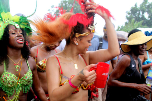 Rihanna returns to her hometown to take part in a Kadooment Day parade which was held in Barbados on August 1, 2011

Rihanna: Super Sexy for Kadooment Day Parade!

Rihanna wears a barely there bikini for a Kadooment Day parade held on Monday (August 1) in Barbados.

The 23-year-old singer arrived back in her hometown over the weekend after wrapping up the North American leg of her Loud tour.

FYI: Kadooment Day is the final day of the Crop Over traditional festival, which historically celebrated the end of the sugar cane harvest. Thousands of Barbadians join different bands with members dressed in elaborate costumes!