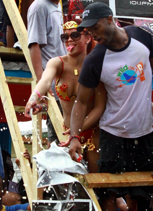 Rihanna returns to her hometown to take part in a Kadooment Day parade which was held in Barbados on August 1, 2011

Rihanna: Super Sexy for Kadooment Day Parade!

Rihanna wears a barely there bikini for a Kadooment Day parade held on Monday (August 1) in Barbados.

The 23-year-old singer arrived back in her hometown over the weekend after wrapping up the North American leg of her Loud tour.

FYI: Kadooment Day is the final day of the Crop Over traditional festival, which historically celebrated the end of the sugar cane harvest. Thousands of Barbadians join different bands with members dressed in elaborate costumes!