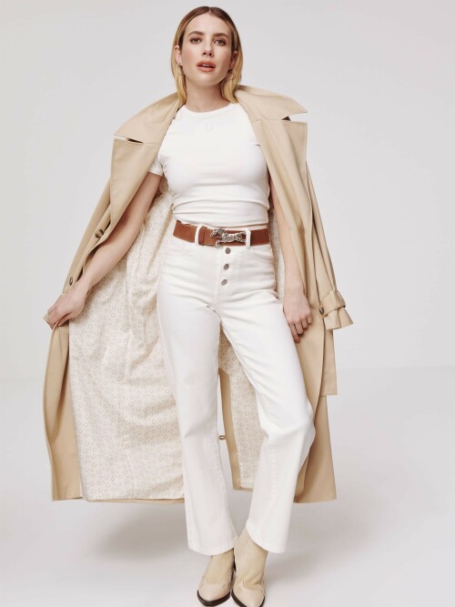 #EmmaRoberts - Daahls by Emma Roberts for About You - March 2023

Rodeo with a vintage twist

Actress and producer Emma Roberts launches her first exclusive collection with ABOUT YOU. The collection mirrors a ready-to-wear western flair with academia aesthetics touches and epitomizes Emma’s taste: Cool, preppy, and playful with a vintage touch. It features a range of matching sets in retro prints and patterns, trendy jumpsuits, double-the-denim-double-the-fun pieces, micro shorts, and playful tops – a stylish balance of rodeo elements and a funky 50s charm. The collection has an array of colors from your everyday neutrals to accents of pink, red, and denim blues. It includes a range of materials such as cotton, lyocell, and linen. The dreamy details include vintage washes, contemporary cuts, statement collars, bows, ruffles, and some book club prints.