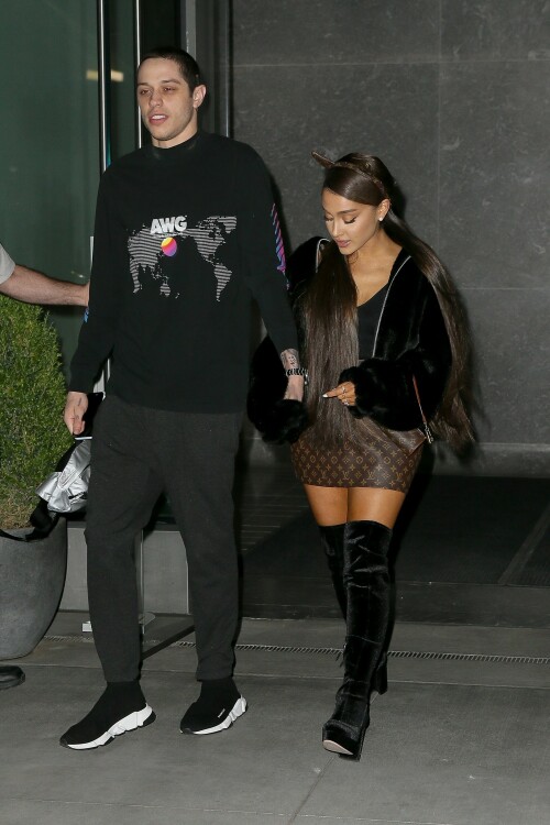 Ariana Grande Celebrating Her 25th Birthday - June 25, 2018

Wearing: Prette Not Fake But Faux Bomber Jacket + Louis Vuitton Monogram Mini Papillon

Ariana Grande celebrated turning 25 with friends, family and fiance Pete Davidson

Ariana Grande turned 25 Tuesday, but she kicked off the celebration a day early with friends, her brother Frankie Grande and fiance Pete Davidson.

Multiple videos posted by the singer, her friends, and family show Grande marking the occasion with dancing and cakes decorated with old photos of her.

Grande also shared a snap of a colorful book filled with special messages from her friends.

"To the friends of mine who wrote me a note in this book (Courtney’s idea), I am sobbing my eyes out right now," she wrote in the caption. "I love you so much and don’t know what I’d do without you. This is the best gift I’ve ever been given ever. I love you so much. Omg."

Earlier in the day, Grande was seen heading into a party with Davidson.

Later, he posted a touching birthday tribute to his "precious angel."

"Happy birthday to the most precious angel on earth! You’re my favorite person that ever existed :) I love you sm," Davidson posted on social media around midnight, alongside a photo of him carrying Grande on his back.

And because he couldn't resist, he posted another photo an hour later, writing, "One more for the queen."

Just days ago, the "Saturday Night Live" star confirmed his engagement to Grande on "The Tonight Show."

"I feel like I won a contest," the actor told host Jimmy Fallon of his engagement to the singer and actress. "It's so sick."