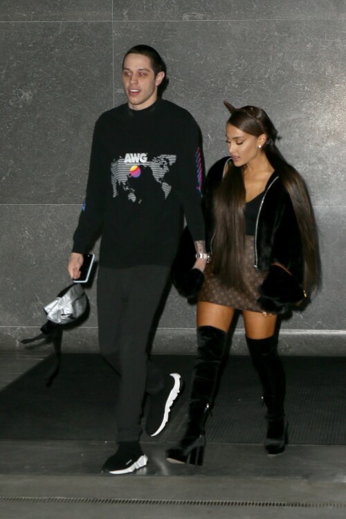 Ariana Grande Celebrating Her 25th Birthday - June 25, 2018

Wearing: Prette Not Fake But Faux Bomber Jacket + Louis Vuitton Monogram Mini Papillon

Ariana Grande celebrated turning 25 with friends, family and fiance Pete Davidson

Ariana Grande turned 25 Tuesday, but she kicked off the celebration a day early with friends, her brother Frankie Grande and fiance Pete Davidson.

Multiple videos posted by the singer, her friends, and family show Grande marking the occasion with dancing and cakes decorated with old photos of her.

Grande also shared a snap of a colorful book filled with special messages from her friends.

"To the friends of mine who wrote me a note in this book (Courtney’s idea), I am sobbing my eyes out right now," she wrote in the caption. "I love you so much and don’t know what I’d do without you. This is the best gift I’ve ever been given ever. I love you so much. Omg."

Earlier in the day, Grande was seen heading into a party with Davidson.

Later, he posted a touching birthday tribute to his "precious angel."

"Happy birthday to the most precious angel on earth! You’re my favorite person that ever existed :) I love you sm," Davidson posted on social media around midnight, alongside a photo of him carrying Grande on his back.

And because he couldn't resist, he posted another photo an hour later, writing, "One more for the queen."

Just days ago, the "Saturday Night Live" star confirmed his engagement to Grande on "The Tonight Show."

"I feel like I won a contest," the actor told host Jimmy Fallon of his engagement to the singer and actress. "It's so sick."