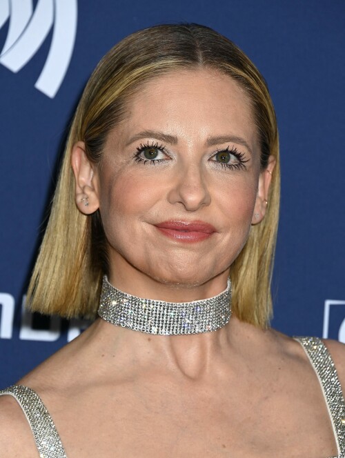 Sarah Michelle Gellar arrives at the 34th Annual GLAAD Media Awards held at the Beverly Hilton in Beverly Hills, CA on Thursday, March 30, 2023

Sarah Michelle Gellar Shines in Silver Dolce & Gabbana Dress With Strappy Sandals at GLAAD Media Awards 2023

Sarah Michelle Gellar attended the 34th GLAAD Media Awards yesterday in Los Angeles.

For the ceremony, Gellar was outfitted in a silver chainmail Dolce & Gabbana dress comprised of a strappy bodice with a fitted maxi-length skirt that stopped just above the ankles, spotlighting her shoes.

Gellar opted for similarly shiny accessories that included a silver rectangular clutch with matching metal hardware along with sparkling silver jewelry.

On her feet, Gellar opted for coordinating sandal heels with thick straps. The heel itself appeared to be skinny and long while the toes were pointed, making for a dainty construction. Glittering silver straps ran across the top of the “Buffy the Vampire Slayer” star’s feet and around her ankles, securing the style in place. Strappy sandals are a versatile and approachable style loved by many top celebrities, Gellar included.

Gellar often opts for pointed-toe pumps or strappy sandals on the red carpet, hailing from brands like Manolo Blahnik, Alexandre Birman, Sarah Flint and Ruthie Davis. When off-duty, the “Sex and the City” guest star can be seen in sneakers from Nike, Adidas and Golden Goose, as well as Hunter, Chloe and Anine Bing boots.

The 34th GLAAD Media Awards honor LGBTQIA+ individuals and their allies in the entertainment industry. This year’s ceremony, hosted by Margaret Cho at the Beverly Hilton in Los Angeles, honored Christina Aguilera, Bad Bunny and Jeremy Pope. The event will also include a New York City celebration in May, with dual sponsorships by Hyundai, Ketel One, Hulu and Delta.