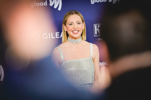 Sarah Michelle Gellar arrives at the 34th Annual GLAAD Media Awards held at the Beverly Hilton in Beverly Hills, CA on Thursday, March 30, 2023

Sarah Michelle Gellar Shines in Silver Dolce & Gabbana Dress With Strappy Sandals at GLAAD Media Awards 2023

Sarah Michelle Gellar attended the 34th GLAAD Media Awards yesterday in Los Angeles.

For the ceremony, Gellar was outfitted in a silver chainmail Dolce & Gabbana dress comprised of a strappy bodice with a fitted maxi-length skirt that stopped just above the ankles, spotlighting her shoes.

Gellar opted for similarly shiny accessories that included a silver rectangular clutch with matching metal hardware along with sparkling silver jewelry.

On her feet, Gellar opted for coordinating sandal heels with thick straps. The heel itself appeared to be skinny and long while the toes were pointed, making for a dainty construction. Glittering silver straps ran across the top of the “Buffy the Vampire Slayer” star’s feet and around her ankles, securing the style in place. Strappy sandals are a versatile and approachable style loved by many top celebrities, Gellar included.

Gellar often opts for pointed-toe pumps or strappy sandals on the red carpet, hailing from brands like Manolo Blahnik, Alexandre Birman, Sarah Flint and Ruthie Davis. When off-duty, the “Sex and the City” guest star can be seen in sneakers from Nike, Adidas and Golden Goose, as well as Hunter, Chloe and Anine Bing boots.

The 34th GLAAD Media Awards honor LGBTQIA+ individuals and their allies in the entertainment industry. This year’s ceremony, hosted by Margaret Cho at the Beverly Hilton in Los Angeles, honored Christina Aguilera, Bad Bunny and Jeremy Pope. The event will also include a New York City celebration in May, with dual sponsorships by Hyundai, Ketel One, Hulu and Delta.