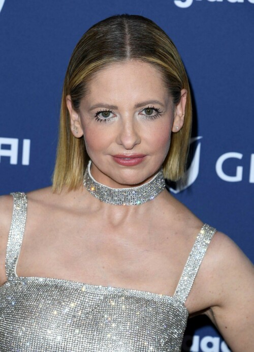 Sarah Michelle Gellar arrives at the 34th Annual GLAAD Media Awards held at the Beverly Hilton in Beverly Hills, CA on Thursday, March 30, 2023

Sarah Michelle Gellar Shines in Silver Dolce & Gabbana Dress With Strappy Sandals at GLAAD Media Awards 2023

Sarah Michelle Gellar attended the 34th GLAAD Media Awards yesterday in Los Angeles.

For the ceremony, Gellar was outfitted in a silver chainmail Dolce & Gabbana dress comprised of a strappy bodice with a fitted maxi-length skirt that stopped just above the ankles, spotlighting her shoes.

Gellar opted for similarly shiny accessories that included a silver rectangular clutch with matching metal hardware along with sparkling silver jewelry.

On her feet, Gellar opted for coordinating sandal heels with thick straps. The heel itself appeared to be skinny and long while the toes were pointed, making for a dainty construction. Glittering silver straps ran across the top of the “Buffy the Vampire Slayer” star’s feet and around her ankles, securing the style in place. Strappy sandals are a versatile and approachable style loved by many top celebrities, Gellar included.

Gellar often opts for pointed-toe pumps or strappy sandals on the red carpet, hailing from brands like Manolo Blahnik, Alexandre Birman, Sarah Flint and Ruthie Davis. When off-duty, the “Sex and the City” guest star can be seen in sneakers from Nike, Adidas and Golden Goose, as well as Hunter, Chloe and Anine Bing boots.

The 34th GLAAD Media Awards honor LGBTQIA+ individuals and their allies in the entertainment industry. This year’s ceremony, hosted by Margaret Cho at the Beverly Hilton in Los Angeles, honored Christina Aguilera, Bad Bunny and Jeremy Pope. The event will also include a New York City celebration in May, with dual sponsorships by Hyundai, Ketel One, Hulu and Delta.