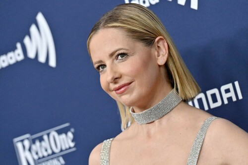 Sarah Michelle Gellar arrives at the 34th Annual GLAAD Media Awards held at the Beverly Hilton in Beverly Hills, CA on Thursday, March 30, 2023

Sarah Michelle Gellar Shines in Silver Dolce & Gabbana Dress With Strappy Sandals at GLAAD Media Awards 2023

Sarah Michelle Gellar attended the 34th GLAAD Media Awards yesterday in Los Angeles.

For the ceremony, Gellar was outfitted in a silver chainmail Dolce & Gabbana dress comprised of a strappy bodice with a fitted maxi-length skirt that stopped just above the ankles, spotlighting her shoes.

Gellar opted for similarly shiny accessories that included a silver rectangular clutch with matching metal hardware along with sparkling silver jewelry.

On her feet, Gellar opted for coordinating sandal heels with thick straps. The heel itself appeared to be skinny and long while the toes were pointed, making for a dainty construction. Glittering silver straps ran across the top of the “Buffy the Vampire Slayer” star’s feet and around her ankles, securing the style in place. Strappy sandals are a versatile and approachable style loved by many top celebrities, Gellar included.

Gellar often opts for pointed-toe pumps or strappy sandals on the red carpet, hailing from brands like Manolo Blahnik, Alexandre Birman, Sarah Flint and Ruthie Davis. When off-duty, the “Sex and the City” guest star can be seen in sneakers from Nike, Adidas and Golden Goose, as well as Hunter, Chloe and Anine Bing boots.

The 34th GLAAD Media Awards honor LGBTQIA+ individuals and their allies in the entertainment industry. This year’s ceremony, hosted by Margaret Cho at the Beverly Hilton in Los Angeles, honored Christina Aguilera, Bad Bunny and Jeremy Pope. The event will also include a New York City celebration in May, with dual sponsorships by Hyundai, Ketel One, Hulu and Delta.