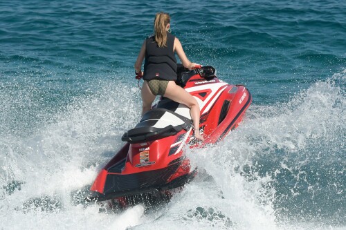 Gigi Hadid enjoy her sunny day on a Jet ski in Mykonos, Greece - Bikini Body And Hot Long Legs & Sexy Ass - July 2, 2018