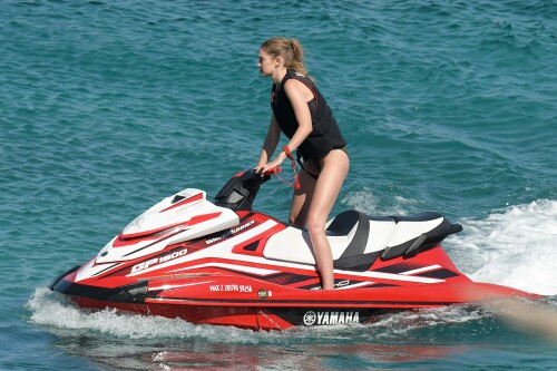 Gigi Hadid enjoy her sunny day on a Jet ski in Mykonos, Greece - Bikini Body And Hot Long Legs & Sexy Ass - July 2, 2018