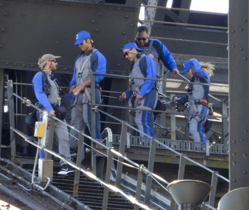 Euphoria Star Sydney Sweeney Spends Easter Holiday Climbing Sydney Harbour Bridge

Sydney Sweeney is currently shooting a new romantic comedy in Australia.

On Easter Sunday, the actress spent her day off climbing the Sydney Harbor Bridge alongside her co-star, Glen Powell, 34.

The Euphoria star shone as she took in the breathtaking view from far above the city.

The 25-year-old was decked out in a climbing suit in shades of gray and blue and a safety harness.

She completed her look with a baby cap and minimal make-up for the strenuous climb.

Sydney Sweeney is currently shooting a new romantic comedy in Australia

On Easter Sunday, the actress spent her day off climbing the Sydney Harbor Bridge alongside her co-star, Glen Powell

The Euphoria star shone as she took in the breathtaking view from far above the city

The beauty had her blonde locks around her face and a pair of headphones around her neck.

Glen opted for the same ensemble, with a classic climbing suit and matching blue cap.

Last month, the two took a break from filming to visit the Taronga Zoo together and feed giraffes.

Sydney has been Down Under for several weeks now and last week visited another popular tourist spot – Luna Park.

A guide led the actress up the many steps to the top of the bridge

She has filmed in locations around the city, including the inner-city suburb of Surry Hills and Double Bay, in the east of the city.

The yet-to-be-titled romantic comedy is directed by Will Gluck, who helmed the romantic comedies Easy A and Friends With Benefits.

Details about the plot of the R-rated movie are being kept under wraps, but the movie will also star Bryan Brown, Michelle Hurd, Hadley Robinson, and Darren Barnet.

The project is expected to bring in AUD$41 million to the local New South Wales economy and create more than 440 jobs for cast and crew.

Details about the plot of the R-rated movie are being kept under wraps, but the movie will also star Bryan Brown, Michelle Hurd, Hadley Robinson and Darren Barnet

The actress is best known for starring in The White Lotus and playing Cassie Howard on the HBO hit show Euphoria.

Sydney is engaged to Jonathan Davino, 37, a millionaire restaurant owner. The couple confirmed their engagement to People in March last year.

Sweeney and her fiancé were first spotted in each other’s company in 2018.

The actress made a rare statement about her love life during an interview with Cosmopolitan last year, saying she wasn’t romantically interested in anyone who works in the entertainment industry.

Maverick star Glen was spotted picking up his gorgeous model girlfriend Gigi Paris from the airport in Australia last month, while Gigi came to visit him on location

“I don’t date people who are in the spotlight. I don’t date actors or musicians or anyone in the entertainment business because that way I can just be normal Syd and it’s easiest. I have a great support system,” she said.

The artist did speak about the qualities she was looking for in a partner.

‘I’m looking for a best friend. I need to be able to be with someone who I can hang out with literally 24/7 and who I never tire of and who we laugh about every day,” she said.

Maverick star Glen was spotted last month picking up his gorgeous model girlfriend Gigi Paris from the airport in Australia, while Gigi came to visit him on location.