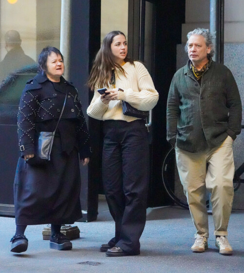 Ana de Armas Candids In New York City - April 9, 2023

Wearing: Louis Vuitton Elbow Patch Ribbed Pullover + Louis Vuitton Dressy Wide-Leg Pants + Louis Vuitton Academy Loafer + Louis Vuitton Pochette Coussin