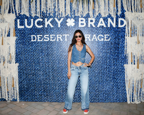 Victoria Justice At The Lucky Brand Desert Mirage, Palm Springs, USA - April 15 2023

Her Style: Lucky Brand Lucky Legend Indigo Denim Vest + Lucky Brand Low Rise Super Wide Leg + Lucky Brand Curla Crochet High Top Sneaker