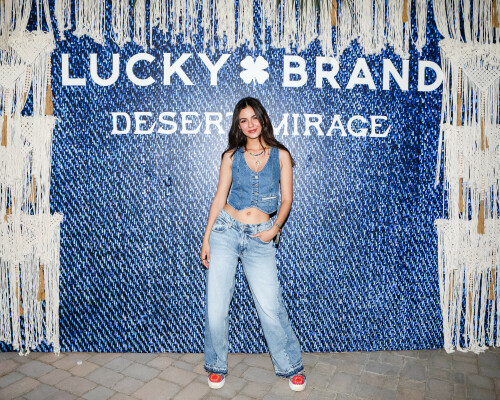 Victoria Justice At The Lucky Brand Desert Mirage, Palm Springs, USA - April 15 2023

Her Style: Lucky Brand Lucky Legend Indigo Denim Vest + Lucky Brand Low Rise Super Wide Leg + Lucky Brand Curla Crochet High Top Sneaker