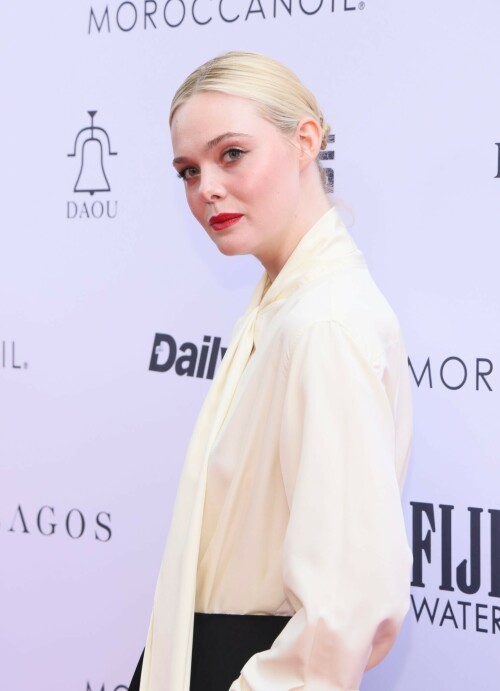 Elle Fanning attends at The Daily Front Row's Seventh Annual Fashion LA Awards in Beverly Hills - April 23, 2023

Elle Fanning Wore Givenchy To The Daily Front Row’s 7th Annual Fashion Los Angeles Awards

Elle Fanning attended the Daily Front Row’s 7th Annual Fashion Los Angeles Awards on Sunday (April 23) in Beverly Hills, California, as a guest presenter.

‘The Great’ actress wore a Givenchy Fall 2023 look.

The romantic notion created by the pale-yellow silk satin blouse which makes the look so quintessentially elegant.

When it comes to the low-waist maxi skirt, it looked good in some pictures, and too long in others which depended on her pose.

Crisp, clean, minimalist, and elegant. It looks like Elle is fully embarking on a new style chapter.

#ElleFanning