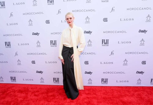 Elle Fanning attends at The Daily Front Row's Seventh Annual Fashion LA Awards in Beverly Hills - April 23, 2023

Elle Fanning Wore Givenchy To The Daily Front Row’s 7th Annual Fashion Los Angeles Awards

Elle Fanning attended the Daily Front Row’s 7th Annual Fashion Los Angeles Awards on Sunday (April 23) in Beverly Hills, California, as a guest presenter.

‘The Great’ actress wore a Givenchy Fall 2023 look.

The romantic notion created by the pale-yellow silk satin blouse which makes the look so quintessentially elegant.

When it comes to the low-waist maxi skirt, it looked good in some pictures, and too long in others which depended on her pose.

Crisp, clean, minimalist, and elegant. It looks like Elle is fully embarking on a new style chapter.

#ElleFanning