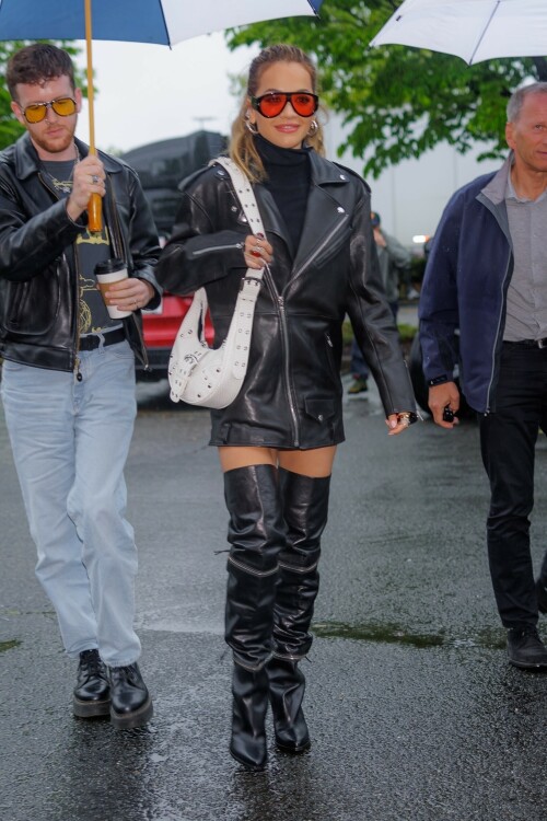 Rita Ora - Rocks a leather outfit arriving to Total Wine & More to promote her Prospero tequila partnership in Long Island - April 29, 2023

Her style: Oura Ring Gen3

#RitaOra is seen in SoHo on April 29, 2023 in New York City.