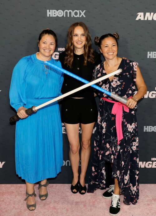 Natalie Portman - HBO Documentary Films' Series 'Angel City' Premiere in West Hollywood - May 4, 2023

Natalie attended HBO Documentary Films’ Series “Angel City” Los Angeles Premiere at Pacific Design Center in West Hollywood, California on May 4, 2023. Kara Nortman and Julie Uhrman, the co-founders of the team and the vast majority of the players also walked the red carpet with her.

Natalie Portman Walks Pink Carpet for Angel City Premiere

On Thursday, May 4, 2023, HBO hosted the red carpet premiere for the highly anticipated documentary series, ANGEL CITY, at the Pacific Design Center in Los Angeles. Executive producer and Angel City Co-Founder Natalie Portman attended, along with director Arlene Nelson, executive producers Elizabeth Chai Vasarhelyi, Christine O’Malley, Anna Barnes, Sophie Mas, and co-producer Michaela Celella.

Angel City Football Club attendees included Angel City FC Co-Founder and President Julie Uhrman, Co-Founder Kara Nortman, Angel City FC star players Christen Press, Sydney Leroux, and Simone Charley, Angel City FC manager Freya Coombe, National Women’s Soccer League Commissioner Jessica Berman, Angel City investors and former US Women’s National Team players Angela Hucles, Shannon MacMillan, and Ronnie Fair Sullins, Angel City investor and former US Men’s National Team player Cobi Jones and Los Angeles Sparks player Jordin Canada.

Angel City is a gripping docuseries that goes behind the scenes and onto the pitch of the groundbreaking Los Angeles-based professional National Women’s Soccer League team, Angel City Football Club. Pulling back the curtain on the origin story through the 2022 inaugural season of the female-founded and led team, the series reveals the passion and grit needed to build a franchise from scratch and blaze a bold trail in the world of professional sports.

Natalie Portman Is a Miu Miu Girl in Tiny Shorts & Peep-Toe Heels at ‘Angel City’ LA Premiere

Natalie Portman gave power dressing an edgy upgrade for the premiere of the “Angel City” documentary in West Hollywood, Calif., on Thursday. The Academy Award-winning actress is one of the directors of the new HBO docuseries, which takes a deep dive into the origins of the professional women’s soccer team, Angel City FC.

Portman put her own personal spin on monochromatic style for the occasion. The “Thor: Love and Thunder” star arrived at the Pacific Design Center in a full ensemble by Miu Miu.

Portman’s outfit included a black jacket and matching tiny boy shorts. Both pieces were decorated with gold buttons and had square pockets at the front.

Sticking to a minimalistic style moment, Portman opted for minimal accessories. As for glam, the entertainer went with soft makeup and styled her hair in loose waves.

Giving the outfit a literal boost, the “Black Swan” actress completed her look with a pair of peep-toe platform pumps. The silhouette featured a large bow across the toe, a thick strap at the back and sat atop a thin stiletto heel.

When it comes to fashion, Portman has a stylish yet refined aesthetic. The Golden Globe winner tends to gravitate towards creations from labels like Mugler Haute Couture, Givenchy and even Gucci for red-carpet events and appearances.

“Angel City” is a gripping docuseries that goes behind the scenes and onto the pitch of the groundbreaking Los Angeles-based professional women’s soccer team, Angel City Football Club. Pulling back the curtain on the origin story through the 2022 inaugural season of the female-founded and led team, the series reveals the passion and grit needed to build a franchise from scratch and blaze a bold trail in the world of professional sports. The three-part HBO original documentary was directed by Arlene Nelson and executive produced by Academy Award-winners Natalie Portman, Elizabeth Chai Vasarhelyi and Jimmy Chin, with Sophie Mas, Anna Barnes and Christine O’Malley.

#NataliePortman