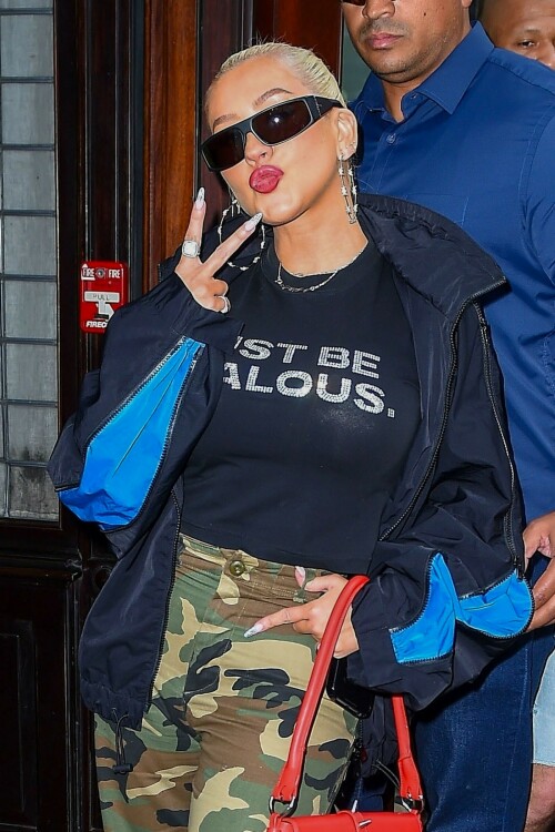 Christina Aguilera is seen in Tribeca on June 24, 2023 in New York City
