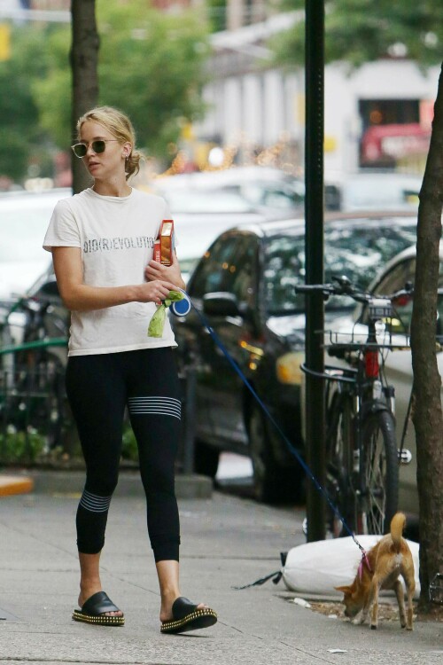 Jennifer Lawrence out with her mother and her dog in New York - August 27, 2018