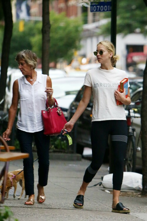 Jennifer Lawrence out with her mother and her dog in New York - August 27, 2018