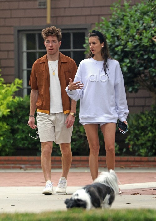 Nina Dobrev and Shaun White look loved up as they take their dog for a walk in Santa Barbara - August 24, 2023

Nina Dobrev and Shaun White look loved up as they take their dog for a walk in Santa Barbara before hitting the road to head north

Love birds Nina Dobrev and Shaun White are on a road trip up the coast of California.

The Vampire Diaries alum, 34, and Olympic snowboard gold medalist, 36, took their cute, black and white dog Maverick for a walk.

The couple of more than three years were also charging their Tesla at their Santa Barbara hideaway before continuing their journey north.

The Love Hard actress - who was spotted with her beau in New York City last month - looked fit and fresh in a white Alo sweatshirt and white shorts. She wore her dark hair half up and half down and seemed to by having an animated conversation with her long time love.

The San Diego native, meanwhile, wore a short-sleeved, rust-colored shirt over a white t-shirt and khaki shorts.

The couple has been inseparable since they went Instagram official in April 2020 and have sparked engagement rumors of late.

However, the pair have frequently told interested fans and press that they are in no hurry to get married.

Although, last month the couple did buy a $4.3 million midcentury modern house in Los Angeles together.

Last month, the Olympian debuted his Max docuseries Shaun White: The Last Run.

During the promotion of the series, he called his partner 'incredible.'

'She’s just been so supportive and having her in my corner for this chapter in my life where I’m retired and looking for what’s next,' he told Extra.

'And even making this documentary, I was like: "Can you help me? This isn’t my world. I don’t know the film industry. I don’t know what to ask for, what to do."'

Leaping to the rescue, Nina 'was like: "You need to call this person, you need to talk to that, you need to ask for this."'

dailymail.co.uk

#NinaDobrev