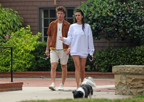 Nina Dobrev and Shaun White look loved up as they take their dog for a walk in Santa Barbara - August 24, 2023

Nina Dobrev and Shaun White look loved up as they take their dog for a walk in Santa Barbara before hitting the road to head north

Love birds Nina Dobrev and Shaun White are on a road trip up the coast of California.

The Vampire Diaries alum, 34, and Olympic snowboard gold medalist, 36, took their cute, black and white dog Maverick for a walk.

The couple of more than three years were also charging their Tesla at their Santa Barbara hideaway before continuing their journey north.

The Love Hard actress - who was spotted with her beau in New York City last month - looked fit and fresh in a white Alo sweatshirt and white shorts. She wore her dark hair half up and half down and seemed to by having an animated conversation with her long time love.

The San Diego native, meanwhile, wore a short-sleeved, rust-colored shirt over a white t-shirt and khaki shorts.

The couple has been inseparable since they went Instagram official in April 2020 and have sparked engagement rumors of late.

However, the pair have frequently told interested fans and press that they are in no hurry to get married.

Although, last month the couple did buy a $4.3 million midcentury modern house in Los Angeles together.

Last month, the Olympian debuted his Max docuseries Shaun White: The Last Run.

During the promotion of the series, he called his partner 'incredible.'

'She’s just been so supportive and having her in my corner for this chapter in my life where I’m retired and looking for what’s next,' he told Extra.

'And even making this documentary, I was like: "Can you help me? This isn’t my world. I don’t know the film industry. I don’t know what to ask for, what to do."'

Leaping to the rescue, Nina 'was like: "You need to call this person, you need to talk to that, you need to ask for this."'

dailymail.co.uk

#NinaDobrev