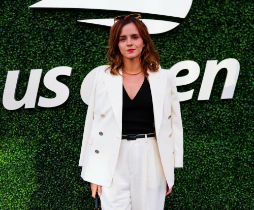 Emma Watson attends the 2023 US Open Tennis Championships in NY - September 5, 2023

Emma Watson weaves her magic on Anna Wintour! Spellbinding Harry Potter star makes Vogue boss crack a rare smile at the 2023 US Open Tennis Championships in New York City

Emma Watson served up a chic look for the 2023 US Open Tennis Championships in New York City on Tuesday.

The 33-year-old cut a seriously stylish figure in an eye-catching white suit and black vest while watching Karolina Muchova of the Czech Republic defeat Sorana Cirstea, of Romania, during the quarterfinals.

And it's a good thing the Harry Potter star brought her fashion A-game - she was seated alongside Vogue boss Anna Wintour.

The actress certainly managed to weave her magic on the notoriously aloof magazine icon, with Wintour cracking a rare smile and even a chuckle while the pair chatted away courtside.

Of course, the pair have crossed paths many times before with Emma chalking up numerous British Vogue and international Vogue covers during her hugely successful career.

The 73-year-old media executive donned an eye-catching white-and-green sleeved dress at the sporting event.

The longtime Editor-In-Chief of Vogue added another element of brightness to her look with a white leather belt.

The fashion industry mainstay also accessorized with a set of sparkling necklaces.

Wintour donned a pair of jet-black sunglasses, which contrasted perfectly with the bright tones of her clothing.

Her platinum blonde hair fell towards her shoulders while she spent time at the tournament.

Elsewhere at the star-studded event, Chloe Grace Moretz opted for a graphic-printed navy blue t-shirt during the championships.

The 26-year-old performer paired her top with a set of wide-framed sunglasses.

The Dark Shadows actress gave her outfit a bit of metallic shine with a set of earrings.

Moretz was also seated next to her girlfriend, Kate Harrison, for the duration of the sporting event.

The 32-year-old model showed off her sculpted arms while wearing a white undershirt.

The social media personality added an element of darkness to her look with a black crossbody bag.

Her dark brunette hair cascaded onto her shoulders and chest as she spent time at the tournament.

J Balvin stood out while wearing a bright pink polo shirt during the annual sporting event.

The 38-year-old musician paired his top with an equally eye-catching pair of pants.

DailyMail

#EmmaWatson