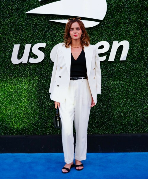 Emma Watson attends the 2023 US Open Tennis Championships in NY - September 5, 2023

Emma Watson weaves her magic on Anna Wintour! Spellbinding Harry Potter star makes Vogue boss crack a rare smile at the 2023 US Open Tennis Championships in New York City

Emma Watson served up a chic look for the 2023 US Open Tennis Championships in New York City on Tuesday.

The 33-year-old cut a seriously stylish figure in an eye-catching white suit and black vest while watching Karolina Muchova of the Czech Republic defeat Sorana Cirstea, of Romania, during the quarterfinals.

And it's a good thing the Harry Potter star brought her fashion A-game - she was seated alongside Vogue boss Anna Wintour.

The actress certainly managed to weave her magic on the notoriously aloof magazine icon, with Wintour cracking a rare smile and even a chuckle while the pair chatted away courtside.

Of course, the pair have crossed paths many times before with Emma chalking up numerous British Vogue and international Vogue covers during her hugely successful career.

The 73-year-old media executive donned an eye-catching white-and-green sleeved dress at the sporting event.

The longtime Editor-In-Chief of Vogue added another element of brightness to her look with a white leather belt.

The fashion industry mainstay also accessorized with a set of sparkling necklaces.

Wintour donned a pair of jet-black sunglasses, which contrasted perfectly with the bright tones of her clothing.

Her platinum blonde hair fell towards her shoulders while she spent time at the tournament.

Elsewhere at the star-studded event, Chloe Grace Moretz opted for a graphic-printed navy blue t-shirt during the championships.

The 26-year-old performer paired her top with a set of wide-framed sunglasses.

The Dark Shadows actress gave her outfit a bit of metallic shine with a set of earrings.

Moretz was also seated next to her girlfriend, Kate Harrison, for the duration of the sporting event.

The 32-year-old model showed off her sculpted arms while wearing a white undershirt.

The social media personality added an element of darkness to her look with a black crossbody bag.

Her dark brunette hair cascaded onto her shoulders and chest as she spent time at the tournament.

J Balvin stood out while wearing a bright pink polo shirt during the annual sporting event.

The 38-year-old musician paired his top with an equally eye-catching pair of pants.

DailyMail

#EmmaWatson