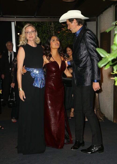 Salma Hayek - Kering Hosts 2nd Annual Caring for Women in New York - September 12, 2023

Salma Hayek oozes glamour in a plunging sequinned burgundy gown as she attends the Caring For Women charity dinner

Salma Hayek was sure to turn heads as she put on a very glamorous display at the Kering Foundation's second annual Caring For Women Dinner in New York on Tuesday, held to raise money for domestic abuse survivors.

The actress, 57, dazzled in a plunging sequinned burgundy gown as she graced the black carpet at the charity gala held to raise money for domestic abuse survivors. 

Salma was sure to look her best for the star-studded event, as she posed this way and that in the figure-hugging dress which featured a split at the leg.

The Frida star accessorised her glam look with black heels and a coordinating clutch bag, finishing things off with silver drop earrings. 

Salma was in good company as she posed alongside longtime husband and Kering CEO François-Henri Pinault, 61, who looked dapper in a black suit.

Pinault is chairman of the Kering Foundation and his wife Hayek is on the board of directors.

The second annual Caring For Women dinner is presented by the Kering Foundation — the leading foundation combatting the epidemic that is violence against women and girls.

It is a celebration of the charitable organization's 15th anniversary and the theme of the evening was 'strength in numbers,' as per WWD.

Hayek and Pinault co-chaired the event with the likes of supermodel Christy Turlington, Olivia Wilde and Zoe Kravitz among others.

This year's star-studded dinner benefitted organizations that 'address gender-based violence.'

'Despite alarming setbacks in women's rights around the world, there has been heartening progress to address violence against women in the last 15 years, and we must continue to harness the power of collaboration and solidarity to ensure that all women can lead fulfilling lives free from violence,' Pinault said in a statement head of Tuesday's soiree.

Salma's outing comes days after she proved age is just a number while showcasing her age-defying figure in a black and white patterned bikini. 

In her latest Instagram post, the 57-year-old Oscar nominee looked nothing short of sensational in a flowy light blue cover-up as she cruised around on the ocean on a yacht.

As she posed, with windswept hair and a coy smile, the House of Gucci star placed one hand on her right hip and gave the camera her best smoldering stare. 

'What’s wrong with Sunday blues?' she captioned the photo, which received more than 351,695 likes in just six hours.

Her latest post comes after gushing to fans that she is 'so happy to be alive and so profoundly grateful for all the blessings.'

'My beloved family, my precious friends, my health, my work that keeps me going, my empowering team, my relationship with animals & nature, and the love of all my loyal fans,' she captioned a sexy slideshow of snaps of her at the beach. 

She concluded: 'Happy 57th birthday to me!!!'

DailyMail

#SalmaHayek