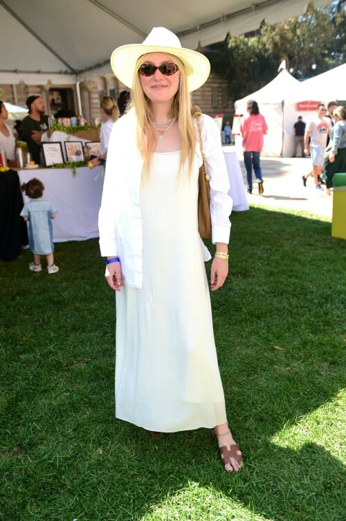 Dakota Fanning and Elle Fanning attend LA Loves Alex's Lemonade 2023 at UCLA Royce Quad in Los Angeles - September 23, 2023

Dakota and Elle Fanning were spotted at LA Loves Alex's Lemonade in Los Angeles on Saturday.

The two actresses modeled matching woven hats as they posed for snaps at the event — which supported Alex's Lemonade Stand Foundation and the fight against childhood cancer.

Dakota, 29, put on an elegant display in a white button-down worn over a cream satin dress.

The I Am Sam star — who cut a casual figure in a striped maxi dress while shopping on Melrose Avenue — also donned brown leather Hermès sandals to complete her summery ensemble.

To shield her eyes from the sun, she sported a pair of tortoiseshell, oval-shaped frames with a beaded chain.

She also accessorized with layers of pearl choker necklaces as well as her cream fedora.

Underneath her choice of headwear, she left her golden blonde tresses down in a silky, straight hairstyle.

She opted for a minimal makeup look with rosy pink cheeks and a nude lip to showcase her natural beauty.

Her younger sister, Elle, 25, looked radiant in a vintage, lace blouse with a pair of baggy black jeans.

She donned black platform sandals and completed her look with a tan woven straw hat.

She left her blonde hair down in effortlessly stylish, loose beach waves.

For jewelry, she wore gold bangle bracelet and various dainty, delicate rings.

To highlight her dewy skin, she opted for a light makeup look featuring rosy blush and a perfectly pink pout.

Caylee Cowan, 25, put on a casual yet chic display in a mustard yellow, tie-dye crop top teamed with figure-hugging denim jeans.

The Frank and Penelope actress — who is currently dating Casey Affleck — also sported a pair of brown leather booties.

She left her chocolate brown tresses down in a sleek and straight hairstyle and opted for a light makeup look to highlight her features.

She rocked peachy pink blush and a crimson red lip to complete her look.

At the event, she also posed for snaps in a mock lemonade stand for the charitable event.

Melanie Lynskey, 46, was also spotted at the event in a boho-chic ensemble.

The Yellowjackets actress donned a red and black tunic dress teamed with black sandal heels and a small leather purse.

She tied her brunette tresses up in a loose bun as well as accessorized with layers of gold bracelets and dainty necklaces.

Joe Mantegna, 75, looked dapper in a beige button-down teamed with the matching trousers at the event.

The Criminal Minds actor paired his look with a tan woven belt as well as dark brown boots.

Jason Ritter, 43, wore a casual and comfortable ensemble to attend the event.

The Gravity Falls voice actor donned a burgundy T-shirt underneath a maroon and teal plaid button-down.

He teamed it with a pair of medium-wash denim jeans for an overall relaxing look.

Camilla Belle, 36, was also spotted in attendance to support the philanthropic efforts.

The Push actress donned a green gingham dress with a cropped denim jacket.

She accessorized with a pair of oversized, clear-framed sunglasses as well as various silver jewelry pieces.

Johnny Knoxville brought along his girlfriend, Emily Ting, at the event.

The stylish couple donned matching Converse sneakers in red and black, respectively.

The 52-year-old Jackass star donned a white graphic T-shirt and a red Hawaiian-style button-down.

He also sported navy slacks, a chunky leather belt and red sneakers.

His girlfriend donned a cream and green polo shirt, light-wash jeans and black sneakers.

Timothy Olyphant, 55, looked casual and comfortable at the event in a classic white T-shirt and pastel blue jersey shorts.

The Santa Clarita actor also sported a pair of checkered sandals and wayfarer shades as he posed for a photo.

DuVall also posed at the lemonade stand with Lynskey as well as Carla Gallo, 48.

The Bones actress looked elegant in a pink, boho-chic dress and left her brunette, shoulder-length bob down in a sleek, straight hairstyle.

According to the event website, LA Loves Alex's Lemonade gathers renowned chefs and mixologists to lend their support at the annual event.

The family-friendly, afternoon event allows guests to enjoy gourmet dining experiences from all around the world.

LA Loves Alex's Lemonade raised $1.3 million in 2019 to support Alex's Lemonade Stand Foundation and the fight against childhood cancer.

DailyMail

#DakotaFanning #ElleFanning