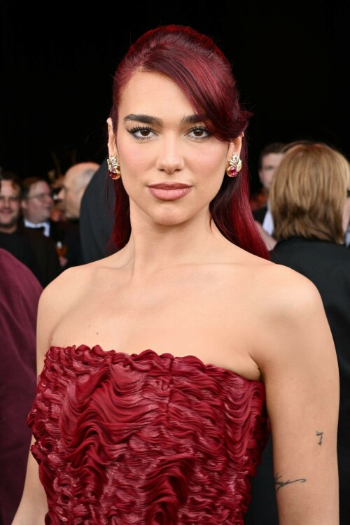 Dua Lipa | 29th Annual Critics Choice Awards In Santa Monica - 14.01.2024

Dua Lipa Dressed Like a Literal English Rose in a Red Floral Dress at the Critics Choice Awards

After making a bold sartorial statement at last weekend’s Golden Globes, Dua Lipa continued her award season fashion run at tonight’s Critics Choice Awards. Lipa is up for Best Song for Barbie’s “Dance the Night.” Barbie itself has 18 nominations at the ceremony, including for Best Acting Ensemble and Best Picture. Lipa played Mermaid Barbie in the film, making her part of that nominated group.

On the red carpet, Lipa leaned into a literal English rose aesthetic, wearing a red Prada column dress with floral detailing. She wore her red hair half up, half down. Lipa accessorized with Jean Schlumberger by Tiffany& Co. earrings.

Lipa’s outing tonight comes after the singer sparked dating rumors with actor Callum Turner. A source claimed to Page Six that Turner and Lipa are a couple. “It’s new, but they’re mad about each other,” that source alleged.

In December, Lipa spoke to Vanity Fair about the success of Barbie. “The thing is, Greta [Gerwig, the film’s director] just really defied all odds,” she said. “Nobody knew what to expect from the Barbie film and for it to be able to hit so many chords, from it being so fun and happy and funny, to then really hitting the heartstrings and touching on something really emotional and having you, especially as a woman, contemplate your place and what’s expected of you.”

She also reflected on the process of writing “Dance the Night” and what it taught her. “Because writing for film isn’t something that I’ve done before, that was when I realized the power of possibly being able to write lyrics like a score,” she said. “I can basically narrate a story, and narrate what’s happening in the scene, to really merge the two worlds together, the music and the movie. [The song] can be its own stand-alone thing, but also when together it’s 100 percent tailored for that very moment in the film.”

ELLE

#DuaLipa