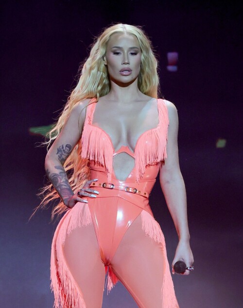 Iggy Azalea performs during 2024 Adult Video News Awards at Resorts World Las Vegas in Las Vegas - 27.01.2024

Iggy Azalea stuns in sleek black frock as she attends Adult Video News Awards in Las Vegas after quitting music career

Iggy Azalea cut a relatively modest figure as she attended a racy awards ceremony on Saturday night.

The Australian rapper, 33, stepped out for the 2024 Adult Video News Awards in Las Vegas, Nevada in a sleek black frock.

The dress featured peekaboo cutouts that flaunted a hint of bust and clung close to the performer's famous curves.

Iggy added a pair of nude high heels which matched her lip gloss and kept her accessories to a bracelet and a number of rings.

The blonde wore her long hair down in soft curls an opted for a clean makeup look with a peachy blush.

Iggy had earlier announced that she would be performing at the X-rated awards ceremony that celebrates the top performers in the porn industry.

'I'm thrilled to be performing at the AVN Awards—a celebration of passion, fearlessness, and artistic expression,' Iggy said in a statement.

'I can't wait to deliver a show that embodies the spirit of liberation and creative freedom. Let's make this an unforgettable night!'

It comes after Iggy quit the music industry, ten years after she shot to global fame with her song Fancy.

Iggy shared the shock announcement via X (formerly Twitter) earlier this month, penning a lengthy message to her fans about her plans to focus on other creative endeavours.

She also confirmed in her post she would no longer be finishing her upcoming fourth album.

'I know a lot of people have this idea that I was "bullied away from music" and that's something I've always laughed at because I'd never be bullied out of anything! In fact, I'm too stubborn,' Iggy began.

'I think I've even resisted changes within myself at times, purely because I don't like being viewed as someone who quits.'

Iggy, who recently announced she had come out of 'retirement' to pen a fourth album, said she now feels 'more passionately about design and creative direction' than she does about writing music.

'To many of you that's no shock to read. It shows in my work. Haha! Jokes aside, I do spend a lot more time on that part of things… because I'm most confident at that.'

'That's why I want to let you know that I'm not going to finish my album,' she continued.

Iggy said the album had been stalled in recent months while she was 'giving direction for a different project', and that she hasn't felt the 'urge' to get back to writing.

'I feel really happy and passionate in my day to day life when my mind's focused on that and so I want to stick to what's undeniably best for me,' she said.

The Mo Bounce hitmaker concluded by apologising to her fans, writing: 'I know for some fans this probably makes you feel a little deflated - I'm sorry to let you down.'

DailyMail

#IggyAzalea