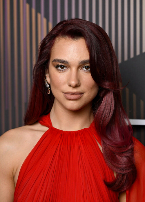 Dua Lipa at the EE BAFTA Film Awards 2024 at The Royal Festival Hall - 18.02.2024

BAFTA Film Awards 2024: Dua Lipa stuns in a cape dress but fails to make her red carpet debut with new boyfriend Callum Turner as they arrive SEPARATELY to the bash

Dua Lipa and her new boyfriend Callum Turner failed to make their red carpet debut as they arrived separately to the 77th EE BAFTAs at the Royal Festival Hall.

The hot new couple have been spotted on several outings in recent weeks, however they chose not to take their romance public on Sunday night.

The singer, 28, who just days ago released her new single Training Season, looked incredibly glamorous in a red caped dress.

The beauty complemented her purple tresses with a striking red gown, which flew elegantly in the wind behind her.

Dua looked sensational in the halterneck-pleated gown and flashed her inked skin under the semi-sheer cape.

She showcased her flawless features with a bronzed palette of make-up as she sultry posed on the carpet.

Meanwhile, Callum, 34, opted for a cool but classic look in a black suit and tie with a crisp white shirt as he made his arrival.

Callum and the six Brit-Award-winner confirmed their romance last month in Hollywood but this week, the lovebirds marked a huge milestone in their relationship after he introduced Dua to his mother.

The Masters of the Air actor gave his mother a kiss on the cheek as the trio caught up and laughed together.

Tuesday marked Callum's 34th birthday, with both his new love and his mum on hand to help him celebrate.

News of Dua and Callum's romance broke when the two stars were spotted getting cosy at a Beverly Hills party for his show Masters of the Air.

In footage obtained by TMZ, the pop star slow-danced with The Boys in the Boat star at the star-studded soiree.

An insider told Page Six: 'It's new, but they're mad about each other' adding: 'She was at the premiere to support him.'

The pair were seen with their faces close together, though it was unclear whether they locked lips during their romantic interlude.

As he left the party, Callum was asked whether he and the three Grammy-Award-winner were an item - and rather than issuing a denial, he poured fuel on the fire by remaining coyly silent.

Dua's latest romance comes on the heels of her breakup from French boyfriend Romain Gavras.

David Tennant will host this year's ceremony live from Royal Festival Hall at London's Southbank Centre, with an array of guest presenters on hand to deliver awards throughout the night.

Actress and singer Hannah Waddingham will treat guests to an exclusive live music performance, while Sophie Ellis-Bextor will perform her iconic hit Murder on the Dancefloor after it enjoyed a new lease of life in Emerald Fennell's BAFTA nominated Saltburn.

Elsewhere the Guyanese-born, London-based film curator June Givanni will receive an Outstanding British Contribution to Cinema Award.

Actress Samantha Morton's lengthy career will also be rewarded with a BAFTA Fellowship, the arts charity's highest accolade and handed out in recognition of outstanding and exceptional contribution to film, games or television.

Tennant, who is hosting the star-studded ceremony for the first time, recently admitted he was bewildered by the prospect of compering to so many people.

He told Variety: 'I don't know what to expect, if I'm honest with you. The whole thing just feels like one of those experiences you say 'yes' to because it would be churlish not to. But what an amazing thing to be asked to do. What a privilege.'

The Scottish actor also insisted he will adopt a softer approach to the abrasive style used to great effect by Ricky Gervais at the Golden Globes.

'I think the BAFTA mood is supportive and friendly,' he added. 'Ricky Gervais is brilliant at what he does, but that wouldn't be my style.

'I don't think I've quite got that sort of approach, so I think you just have to kind of be who you are, really. But we've got some good material that won't leave anyone feeling got at.'

Tennant revealed he was in complete shock when he received an email asking if he wanted to host the annual awards show.

Speaking to the Radio Times, he said: 'Right now, a month out, it feels like a bit of a thrill and a lark.

'An extraordinary opportunity to do something very unusual and exciting. People keep asking me how nervous I am, how I'm preparing for it and so on, and that's beginning to make me nervous.

'Who knows why they've asked me! I just thought I'd say yes before they realised they've sent the email to the wrong person.'

BAFTA CEO Jane Millichip confirmed the academy was 'over the moon' that Tennant would be hosting the ceremony.

She said: 'He is deservedly beloved by British and international audiences, alike.

'His warmth, charm and mischievous wit will make it a must-watch show next month for our guests at the Royal Festival Hall and the millions of people watching at home.'

Daily Mail

#DuaLipa #BAFTAs