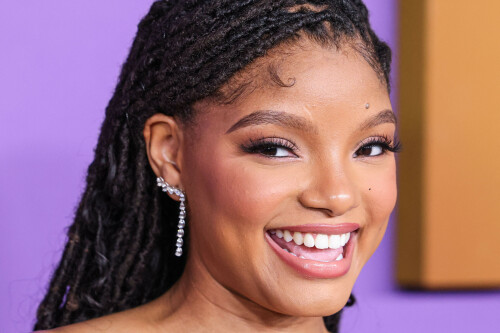 Halle Bailey attends the 55th Annual NAACP Awards at the Shrine Auditorium and Expo Hall in Los Angeles, California - 16.03.2024

Halle Bailey's sumptuous emerald green gown featured a plunging neckline.