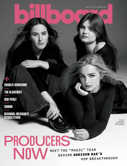 Addison Rae | Lia Clay for Billboard Magazine - 08/2025

Addison Rae & Her Producers on the ‘Different Energy’ of Their ‘Magic’ All-Women Studio Sessions

With the help of writer-producers Luka Kloser and Elvira Anderfjärd, she crafted one of 2025's buzziest pop debuts.

 “Sometimes it takes you a long time to sound like yourself.”

That phrase is written on a sign above the bathroom at the studio of all-star vocal coach Eric Vetro. The first time Addison Rae saw it at her own lesson there, the influencer-turned-singer did what she often does when she finds something compelling: She pulled out her phone and took a picture to save for later inspiration.

“That’s a Miles Davis quote,” she tells me. “It is just the realest thing ever because not only does that apply as far as literal vocal warmups go — like, you could sound one way at the beginning of a lesson and another way at the end — but also just finding who you are takes a really long time.”

Today, it’s hard to imagine Rae ever felt lost in search of her true self. The 24-year-old confidently struts into Casa Vega, a Mexican spot in Sherman Oaks, Calif., wearing a wide smile and a bright white tutu at noon sharp to meet me for lunch. This storied place has been intertwined with showbiz’s rich and famous since it opened in 1956 — films like Once Upon a Time… in Hollywood and Valley Girl were shot here; Dakota Fanning has a signature margarita on the bar menu; Jane Fonda, Marlon Brando and Cary Grant were once regulars; and, more surprisingly, The Chainsmokers have a bronze plaque nailed to the wall above our booth. Rae’s entrance makes it immediately clear that she knows she is not only bearing witness to the restaurant’s celebrity history — she is part of it. It’s easy to believe her.

 Back in 2019, Louisiana-born Addison Rae Easterling was in the process of self-invention. She got her start on TikTok that year as a beautiful girl next door, dancing to popular songs in her bedroom. The hope was that, if she just made enough videos and got enough followers, she could break into the entertainment business and have a multihyphenate career as a singer, dancer and actor. Within a few years, it worked. Rae — along with many of her TikTok contemporaries like Lil Huddy, Nessa Barrett and Dixie D’Amelio — were quickly scouted by major labels, which approached them with offers of big, shiny contracts and songs to record by proven hit-makers.

Rae did not grow up writing songs or playing musical instruments; all of her time was taken up by competitive dance. But she still seized her moment and, in early 2021, signed a deal with Sandlot Records, founded by chart-topping writer-producer Jacob Kash “JKash” Hindlin. By that March, she released her first single, “Obsessed.” Despite co-writing it with a who’s who of the writing/producing world, including Benny Blanco and Blake Slatkin, it was widely panned. Critics sneered at the cheeky dance-pop tune, claiming it was derivative and hollow (and that was nothing compared with the comments on social media).

“Initially, I was pretty let down by myself in a lot of ways because I had such high expectations,” Rae says of her early releases. “But I love music so much, and it’s ingrained in my life. It didn’t make sense for me to ever stop making it.”

 Rae has always prided herself on her work ethic: At her TikTok peak around 2020, she was known for pushing herself to make seven or eight clips a day. And in the years following “Obsessed,” she took the time to hone her artistry, applying the same determined approach that fueled her short-form video output to her music. She studied performance clips from her favorite artists — Madonna, Britney Spears, Michael Jackson, among others — and ramped up her own songwriting sessions. She also took more voice lessons and used Tumblr to assemble mood boards of colors, images, songs and videos. It was Rae’s way of articulating what she didn’t yet have the musical vocabulary for. After years of practice, releasing an EP (AR, which included “Obsessed”) and featuring on Charli xcx’s “Von Dutch” remix, Rae finally knew exactly what she wanted. Now she just had to find the partners who could translate it into a hit album.

“I went into [Columbia Records] with a binder full of my references, and I was like, ‘This is the album I want to make,’ ” she recalls. Though the industry’s gold rush to sign every TikToker who could carry a tune was largely over by fall 2023, Columbia saw promise in Rae’s renewed vision and signed her. Then, in spring 2024, one of her many songwriting sessions brought her into contact with Los Angeles native Luka Kloser, 27, and Stockholm-born Elvira Anderfjärd, 26, a writer-producer duo reared by Swedish hit-maker Max Martin’s MXM Publishing. The two women immediately clicked with Rae and understood her vision, helping her transform it within just one session into her musical proof of concept: “Diet Pepsi,” a breathy synth-pop track about the ephemerality of young romance.

 Prior to meeting Rae, Kloser and Anderfjärd had already racked up impressive wins. Kloser worked on Ariana Grande’s “ordinary things” and Tate McRae’s “grave” as well as multiple projects with her own brother, who records as Kid Bloom; Anderfjärd has become a trusted collaborator for artists like Tove Lo and Katy Perry and remixed multiple rerecordings for Taylor Swift. Still, Anderfjärd says that working with Rae was an especially “lucky” experience for herself and Kloser, who are best friends as well as creative collaborators and have joined us for lunch at Casa Vega. “It’s so rare to get this kind of trust from an artist,” she says. Kloser adds: “I don’t think I’ve ever experienced such magic in a first session, for lack of a better word. I think it surprised us all.”

“Diet Pepsi,” released in August 2024, served as a hard reset for Rae’s music career, gaining her new listeners and bringing back old ones who had counted her out. It became a critical success and her first Billboard Hot 100 and Pop Airplay hit, peaking at No. 54 and No. 9, respectively. In the following months, Rae sequestered herself with Kloser and Anderfjärd, aiming to create a debut album as sonically clear and acclaimed as “Diet Pepsi.” In June 2025, Addison arrived, peaking at No. 4 on the Billboard 200, with only a single additional writer featured on one track (Tove Burman on “High Fashion”) outside of the trio. “Diet Pepsi” remains the album’s biggest commercial hit, but Addison spawned plenty of other standout tracks, including “Fame Is a Gun” and “Headphones On,” which also ranked on the Hot 100 and earned Rae the respect that had once eluded her.

“It’s hard to flip the public perception of you and she did it effortlessly,” says Charli xcx, a staunch supporter of Rae’s for years. “Her growth and evolution has been expedited because [Rae] knows herself and she’s truly not worried about what people think of her.”

 Over chips and salsa, I ask Rae what she attributes her success to: Hard work? Talent? Luck?

“I really just never give up and never quit, no matter what,” Rae says, flashing me a confident grin. “Really, what it comes back to is that I’m fearless — I’m not afraid of much. It doesn’t really take me much to try something new and go all in, and here, I went all in.”

“Diet Pepsi” was the first song the three of you wrote together. Tell me about the process of creating it.

Addison Rae: That one started with melody. I remember you were just on the piano, Luka. We were kind of nearing the end of the session and we were like, “OK, well, nothing happened. Nothing was inspiring. So I guess this was fun. You know, whatever.” Then we were like, “Let’s just keep playing.” And then Luka went on the piano and —

Luka Kloser: It’s so weird to think that those moments can be so substantial in your life. Had we been like, “Let’s go get dinner,” there’s a chance that we might have remained friendly but would never have entered this world of everything that has happened.

What are your roles in the studio when you’re working together?

Rae: It depends… Sometimes I’ll have a title or concept and just text it to them.

Elvira Anderfjärd: Addison has great one-liners.

 Rae: That’s what happened with [Addison’s] “Summer Forever.” I just knew I wanted to name a song that, and we just went from there. A lot of my songs happen that way, except “Diet Pepsi.” That one was very on the spot while we were in a flow state writing.

Kloser: It’s nice when you have a super comfortable environment to create in because we are all able to share just any thought with one another, even if they aren’t thought out or massaged yet. It’s a no-judgment zone. That makes everyone feel a little bit more fluid in their roles. But it all typically starts with a lyric first or melody first.

When did you decide that you were going to lock in for a full album that would mostly involve just the three of you?

Rae: Once “Diet Pepsi” happened. We all knew it was really special, and so we were, for sure, planning to write again, and the next time we ended up writing was in Sweden… “Money Is Everything” was the second song that we made. “Aquamarine” was the third. Both just came from notes on my Notes app… I think titles can be so telling about what a song is going to be.

 How did you take “Aquamarine” from a title to a full track?

Rae: I rewatched [2006 teen rom-com] Aquamarine and wrote down the word just as a title. So I walked [into our next writing session] with “Aquamarine” as a title, and we were kind of just like, “What does this even mean? How do you write a song called ‘Aquamarine’?” But aquamarine, the stone, represents rebirth and transformation, so I ended up being like, “How can we dive into that world?” And then the track just started happening. (To Kloser and Anderfjärd.) I remember we were rewatching that one clip of those flowers. Do you remember that? I had this YouTube video that I put on loop for us while we were making it, of these flowers blooming really quickly…

Anderfjärd: Yeah, you’d put on all those little background videos. ­Honestly, they were super important for the process. It puts us in a trance.

 Rae: When we did “Summer Forever,” I remember there was that black-and-white old movie. Remember, with the people on the beach rolling around together? I put that on in the background. I do that, I think, every time we write.

Did going to Sweden bring a different energy to the room? How much does location affect the song that gets made?

Anderfjärd: I think so, but sometimes not in a way you’d expect. The first session, for “Diet Pepsi,” we were in the city in this little s—ty place. The vibes weren’t there, but that made us have to create our own.

Rae: Personally, I kind of thrive in a space where there’s no vibe because then everything naturally doesn’t sound as appealing. And then when you get something really special, it’s obvious. I think when you’re in a place or a space that’s too great of a vibe, almost anything could sound good.

“Diet Pepsi” came out in August 2024, and Addison did not arrive for almost another year. Why such a large gap?

Rae: As much as I would have loved for there to be a confirmed album date before I started putting music out, it just didn’t happen that way. When “Diet Pepsi” came out, we only had three songs done.

Just before writing and recording “Diet Pepsi,” you recorded the “Von Dutch” remix with Charli xcx. What did you learn from Charli or from watching the phenomenon of brat play out, and how did it inspire you in making your own music?

Rae: Charli really gave me the confidence as a writer, honestly. That’s why I felt so sure going into our sessions [for Addison, which happened soon after brat came out]. Most of the sessions I had done before I did the “Von Dutch” remix session with Charli, I had a lot of writers in the room, and I was feeling like I was leaning on writers a lot. Charli really leaned on me and gave me so much confidence, and that’s really when a big shift happened for me as far as being a songwriter.

It’s rare to see a pop album that only has three people in the liner notes — and even more rare to see liner notes that only list women. How do you think this affected the songs you three made?

 Rae: I think the perspective of having a room of only females was just a really different energy than what we’re all used to. It doesn’t really happen very often… I didn’t expect it to happen this way, and I don’t think anybody else expected that from me, which was really nice because I think it’s always good to have people unsure of what you’re going to do. We are all around the same age and have similar life experiences in a lot of ways, being women in this industry.

Luka and Elvira, you’re signed to Max Martin’s MXM Publishing. What did you learn from watching Martin and other MXM-signed hit-makers?

Anderfjärd: The main thing is that the most important thing is the song. Honestly, it’s very easy to forget sometimes. You can get very stressed in a studio environment where it’s like, “Let’s finish the song when the day is over.” I think they create an environment of just taking our time with it because who’s going to care if it took a year to finish or a day?

Kloser: That’s true. It’s been beautiful to be able to have that kind of mentorship. And I second Elvira: The song is always first. The ego should be left at the door. Just worry about the song. Those guys still show up worried about what song they’re going to make today, and that’s it. It’s a beautiful example to have every day because it’s really about the love for the music. It sounds cheesy, but I think their success speaks for themselves — they’ve really led with their love for the craft more than anything.

Luka, you’re from Studio City, Calif., but you often work alongside Swedish talent, including Elvira. Why do you think Swedish pop producers have been so prominent over the past few decades?

Kloser: Oftentimes, people feel like there’s this mathematical approach to pop songwriting. That’s not completely wrong. There’s definitely a toolbox that is there, but I think what sets Scandinavian people apart is that they have free music education. Also, when I hear Swedish people talk, I find it to be very melodic. I just think music is so deep rooted there. Also, Elvira always says that it’s dark 90% of the year, so all you can do is huddle up and jam.

 Addison, what was it like to show the people around you “Diet Pepsi” for the first time? It was a big departure from your previous work. Did they immediately understand your vision?

Rae: There were people I played it to who were like, “I don’t know if this is what people want from you.” And I was like, “Well, I don’t think people know what they want from me.” If I had to give any advice to anybody, it would probably just be to do what you want and don’t do what people think they want from you because that’s already so many steps behind. Once you give somebody what they think they want, it’s old news already.

In the earliest part of your music career, did you feel like you were trying to give anyone what you thought they wanted?

Rae: Not necessarily. I didn’t think I was trying to please anyone but myself. I had a very imagined world of what my music career would look like since I was little.

Growing up in dance, my teachers were always playing Britney [Spears]. They were always playing [Lady] Gaga. The Fame had just come out when I was on a competition team and everybody loved Gaga’s music. I remember doing an opening number to Madonna’s “Hollywood” at my dance studio. I always loved these extravagant pop stars as a little girl. I was just like, “This is what it’s like to be a woman, to be a pop star.”

Maybe my EP felt a little bit more derivative of what I thought me as a pop star was, especially when I was growing up, but now I’ve become my own thing. I think the album totally took on a life of its own, and it became something that only we could have done by leaning on our instincts and our feelings. That’s why it feels so rare and singular.

 Did the success of “Diet Pepsi” add a lot of pressure for you when you were making Addison?

Rae: I initially struggled with the idea of not having the album done before “Diet Pepsi” came out. There was so much unknown before “Diet Pepsi” came out. We didn’t really know what people would think, nor did we really care, which I thought was so nice. And then, people really loved it, which was really nice and so gratifying. But I think it definitely added a layer of pressure initially. It was a lot to follow up.

Anderfjärd: We talked about that a lot around that time because all of us felt that pressure, but then we said, “Let’s just not feel the pressure of making another ‘Diet Pepsi’ because why would we do that? It already exists.” I think once we settled into that mindset we just thrived.

Addison, your career has been very public from the beginning. How did the weight of public opinion affect you as a young musician who was still learning?

Rae: Initially, I was pretty let down by myself in a lot of ways because I had such high expectations. And then over time, I just completely let that go and released it. I know the way that music makes me feel, and I know that I trust my taste and my instincts.

And even though I took a kind of break over time to figure out what that meant to me, I think it was so necessary, and that led me to exactly where I needed to be, which is right here with Luka and Elvira.

What other moments when making the album felt like you really coming into yourself as an artist?

 Rae: “High Fashion” is probably the one for me because I remember we were struggling at that time. We didn’t know where else to go creatively, maybe because of the success of “Diet Pepsi” around that time, and then “High Fashion” happened. That was one where I was like, “OK, I fully trust myself, I fully trust Luka and Elvira, and I fully trust this room we have.”

Initially, [making music together] was so naive. Everything we were making was for us and private. Once everything was being received in real time and we were still making the album, it felt different. And then “High Fashion” brought us back to that same feeling.

I had a phase where I was sitting in the studio for days and I had nothing. It was a struggle. It can be hard, communicating with people about your feelings and where you are in life, especially when you’re going through a lot. When I was really struggling, there was a lot of weight being put on [Luka’s and Elvira’s] backs because I was unable to offer up my energy in those moments. I think those times are necessary, though, where you just sit and play and nothing happens or comes out of it.

Anderfjärd: It’s those moments where either you can sit and do nothing with that and go home or you can sit and talk about it and become closer. A lot of those moments are what created the groundwork of making a song because we became close enough to talk about everything.

 Only 18.9% of songwriters on the Billboard Hot 100 year-end chart in 2024 were women, according to the University of South California’s Annenberg Inclusion Initiative. Women fared even worse in production roles, representing just 5.9% of production credits. Luka and Elvira, do you think your gender made it harder to break into the industry?

Kloser: In hindsight, allowing ourselves to actually feel it all: Yeah, it did make it harder. There are very supportive men in this industry. And we’ve been very lucky to be surrounded by men that believe in us. But I mean, it is just a thing, whether you actively feel that it is or not.

 Anderfjärd: When I was younger, I didn’t want to make it into a thing at all because I felt like there was a culture of, like, you have to be tough. Now, being a little older, there’s actually things that are so annoying about being a young woman in production.

Kloser: Yeah, this might be self-inflicted, but I feel like I truly have to prove I can actually produce every single time. No one ever questions like, “Oh, he’s a producer. Oh, does he actually produce?”

Luka and Elvira, what do you think it is that makes Addison such a standout artist?

Anderfjärd: She’s a very creative person who’s very tapped into herself. She sees a whole vision ahead of her. It’s not just a song — it’s a beautiful visual, beautiful styling. For her, everything is connected.

Kloser: Addison is so energetic, optimistic and driven. She has incredible taste. That was the first thing I noticed when I met her. She is truly a student of pop culture, and she knows herself in a way that is infectious to watch.

Are you three making any new music together right now?

Kloser: Nope, this was the last time we’re ever [together]. We’re divorcing at Casa Vega. (Laughs.)

Rae: (Coyly.) We have. (Laughs.)

 This story appears in the Aug. 16, 2025, issue of Billboard.

billboard.com

#AddisonRae